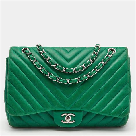 chanel chevron bag price|chanel green 17s chevron.